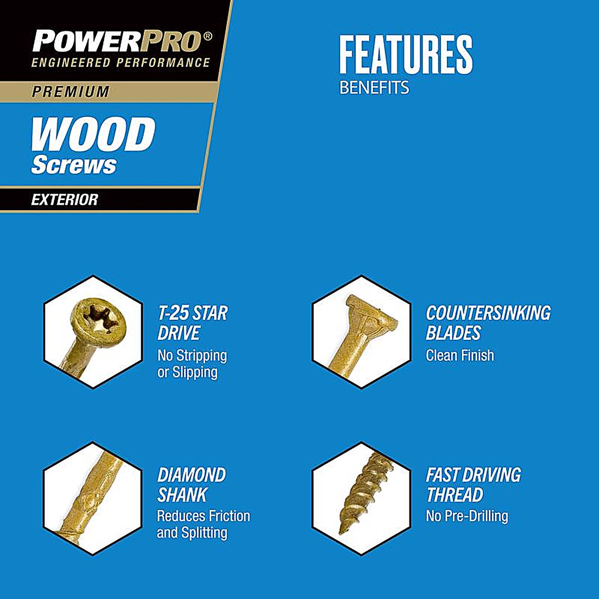 Hillman 48611 Power Pro No. 9 x 3 in. L Star Flat Head Ceramic Coated Premium Deck Screws 5 lb. 417/Pack