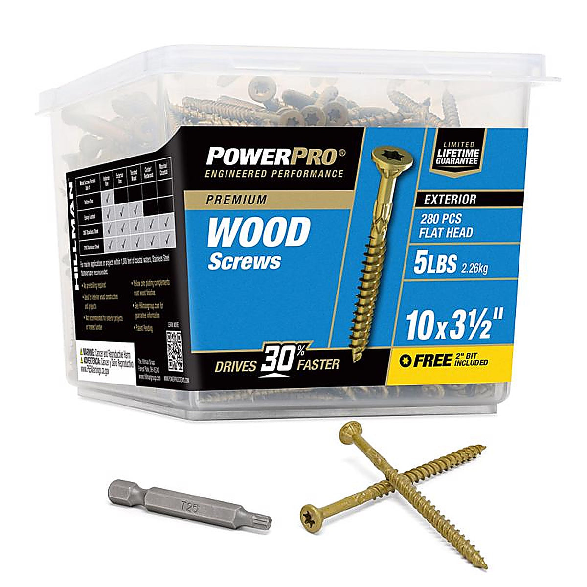 Hillman 48614 Power Pro No. 10 x 3-1/2 in. L Star Flat Head Ceramic Coated Premium Deck Screws 5 lb.