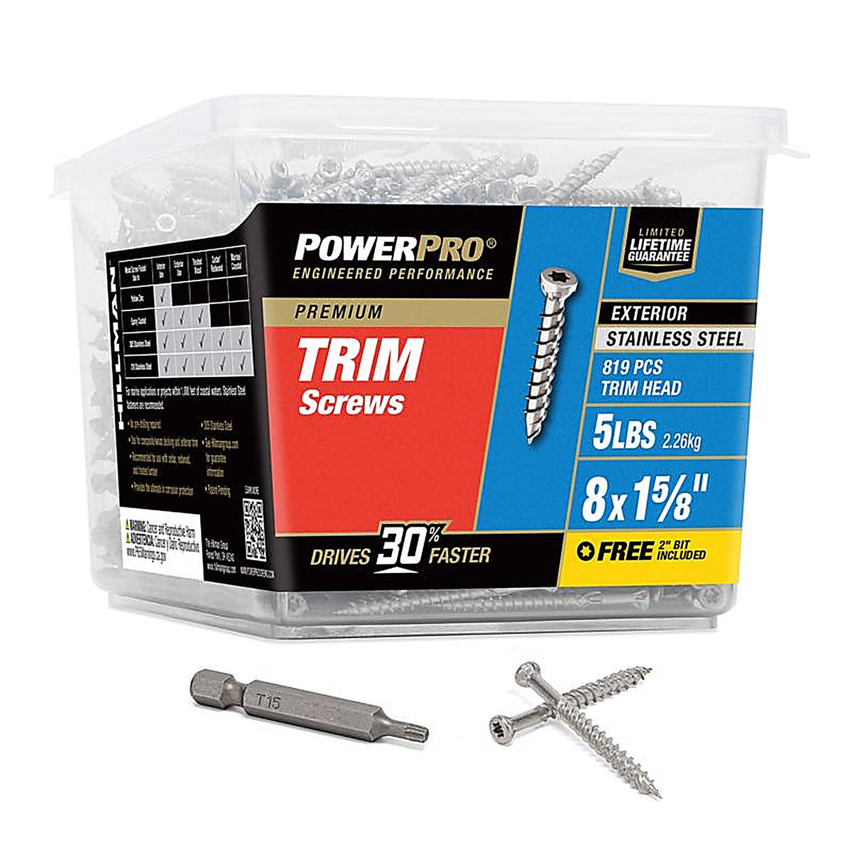 Hillman 48643 Power Pro No. 8 x 1-5/8 in. L Star Bronze Ceramic Screws 5 lb. 1000/Pack