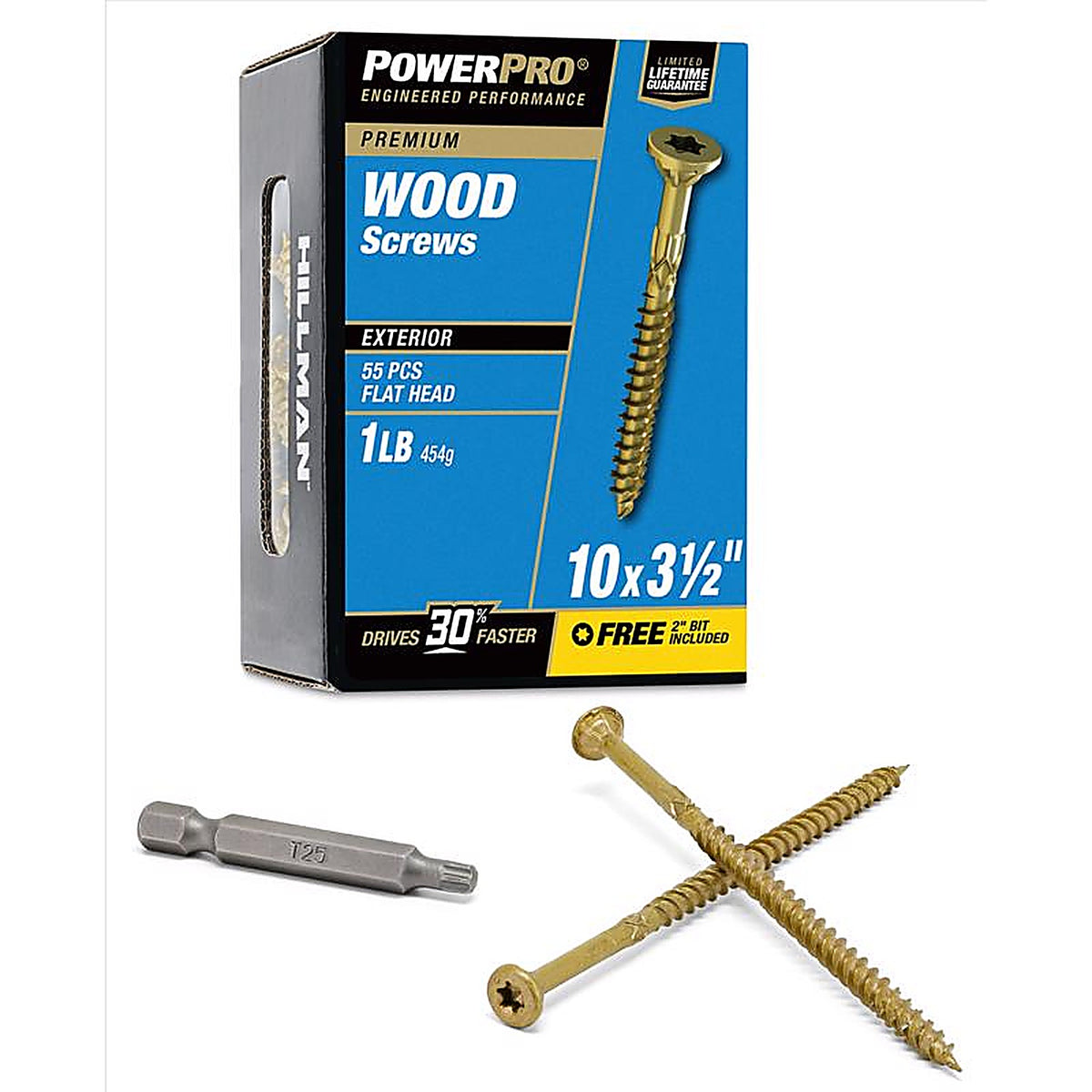 Hillman 48603 Power Pro No. 10 x 3-1/2 in. L Star Flat Head Ceramic Coated Premium Deck Screws 1 lb.