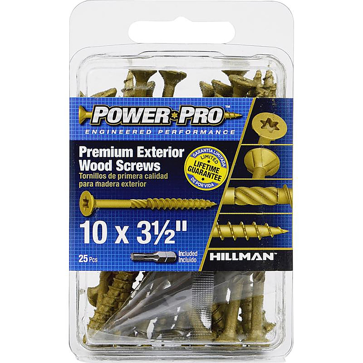Hillman 42485 Power Pro No. 10 x 3-1/2 in. L Star Flat Head Ceramic Coated Premium Deck Screws 25/Pack