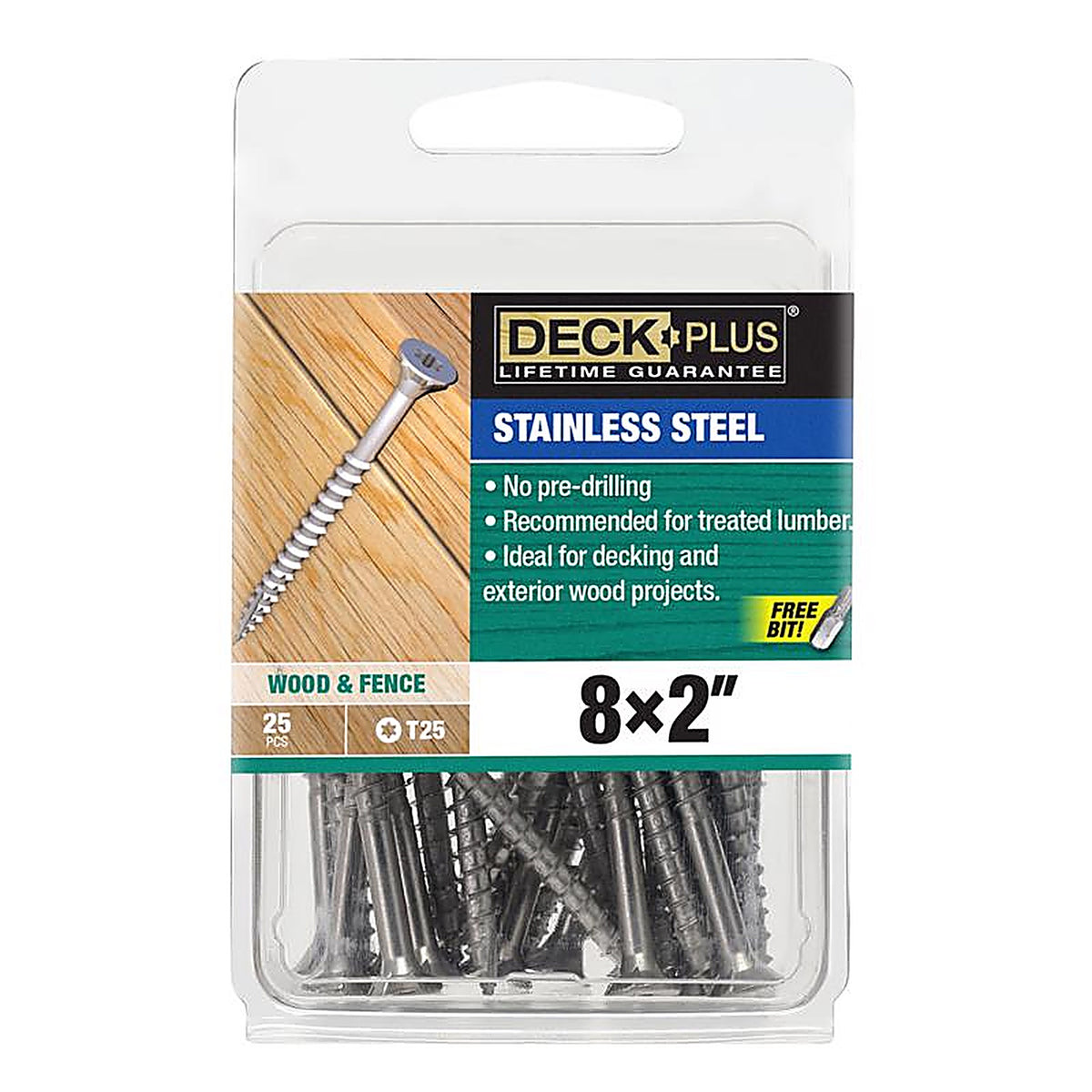 Hillman - 42689 - Deck Plus No. 8 Ga. X 2 In. L Silver Star Flat Head Deck Screws 25 Pack