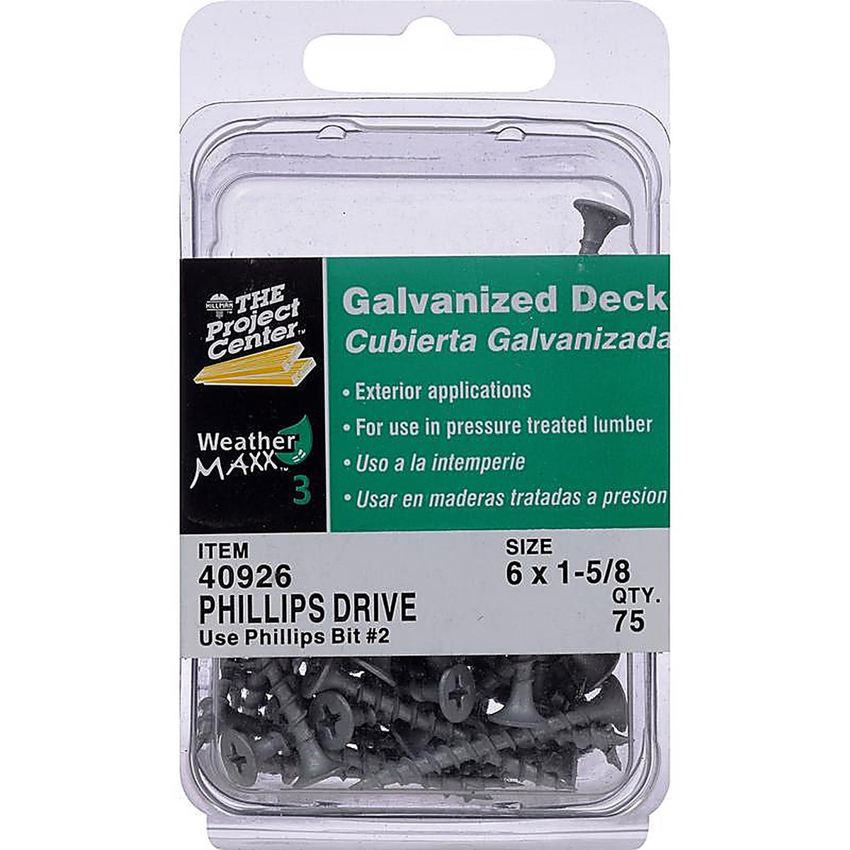 Hillman - 40926 - Project Center No. 6 Ga. X 1-5/8 In. L Gray Phillips Bugle Head Deck Screws 75 Pack
