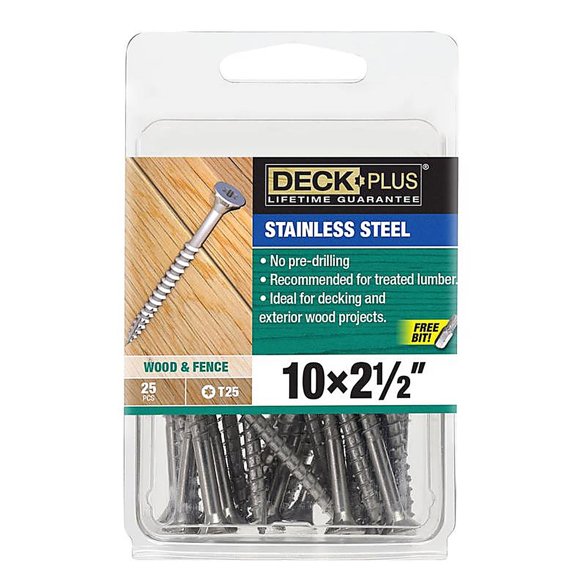Hillman - 42691 - Deck Plus No. 10 Ga. X 2-1/2 In. L Gray Star Flat Head Deck Screws 25 Pack