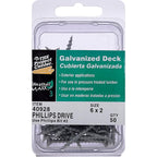Hillman - 40928 - No. 6 Ga. X 2 In. L Gray Phillips Bugle Head Deck Screws 50 Pack
