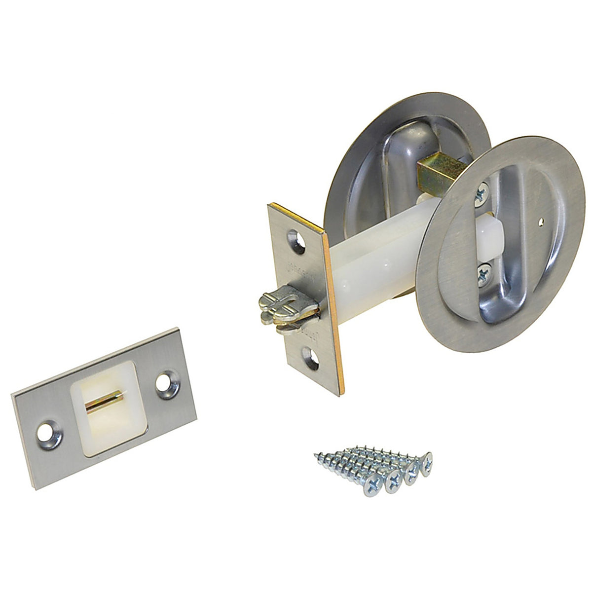 Johnson Hardware - 152115P1 - Satin Nickel Silver Steel Pocket Door Privacy Lock