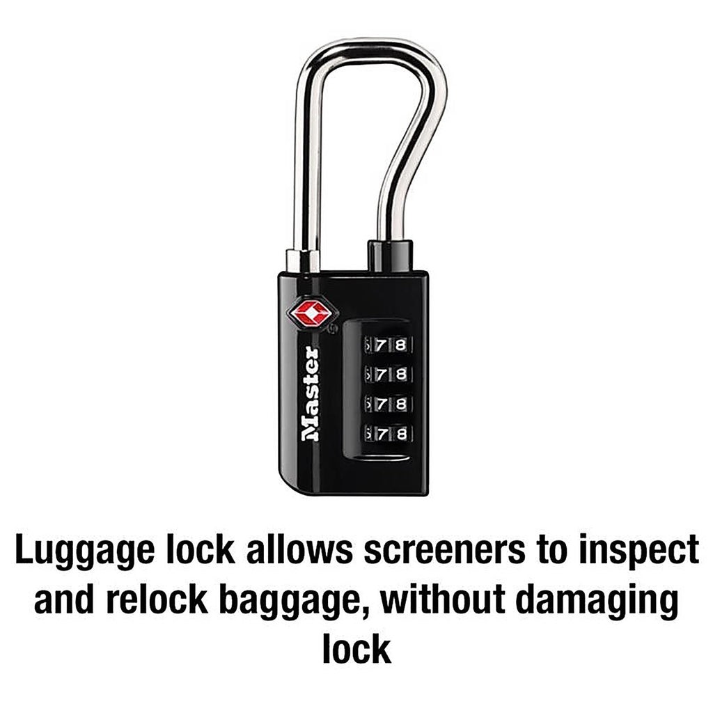 Master Lock - 4696D - 1-5/16 In. W Steel 4-Dial Combination Luggage Lock