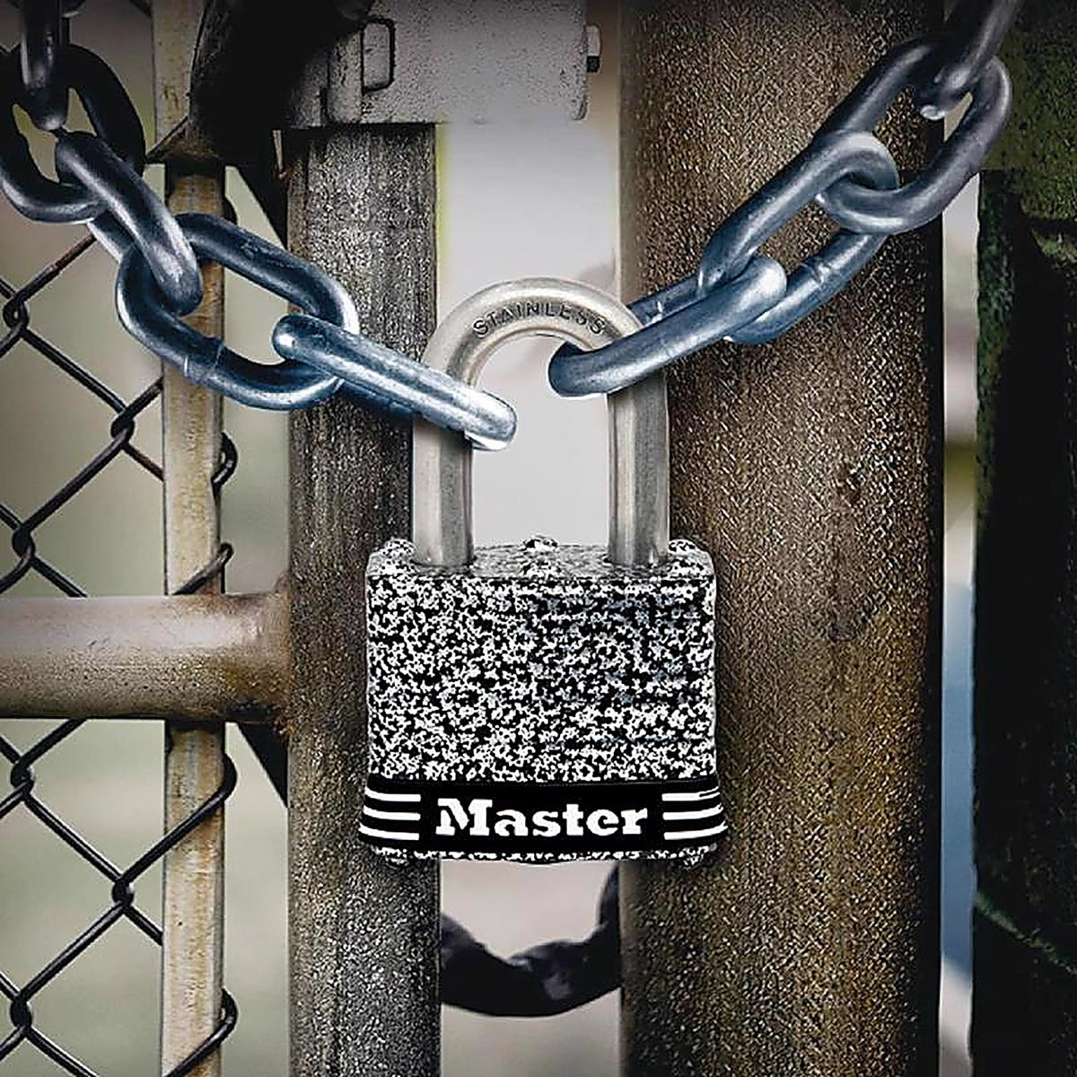 Master Lock - 3SSKADHC - 1.5 In. W Steel 4-Pin Tumbler Weather-Resistant Padlock