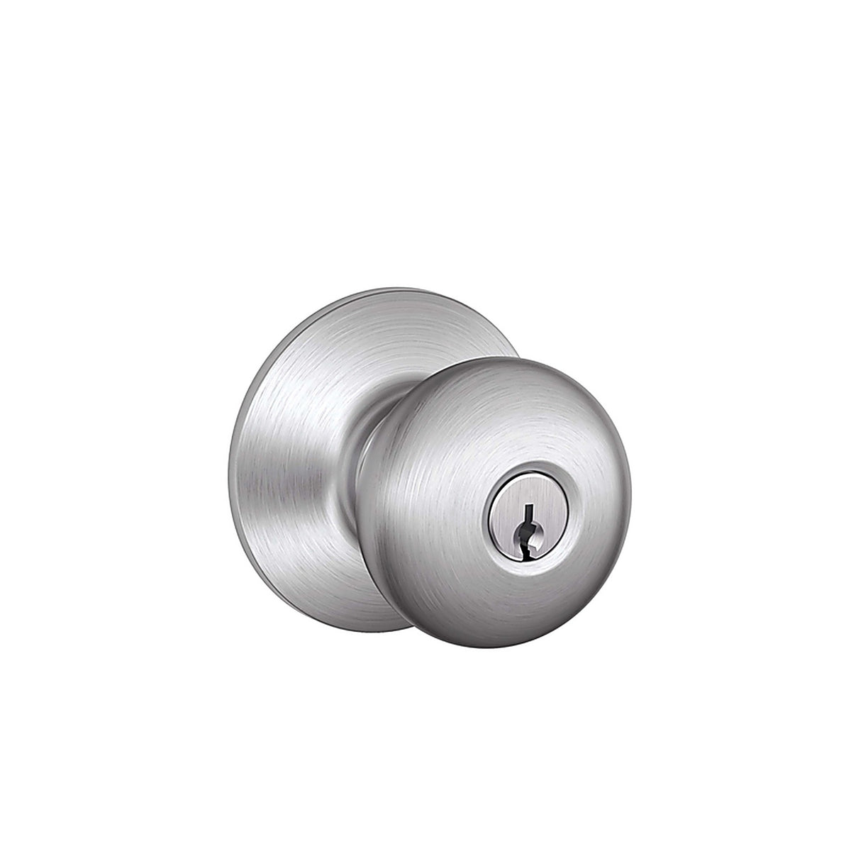 Schlage - F51NPLY626K4 - Plymouth Satin Chrome Entry Knobs Key: K4 1-3/4 In.