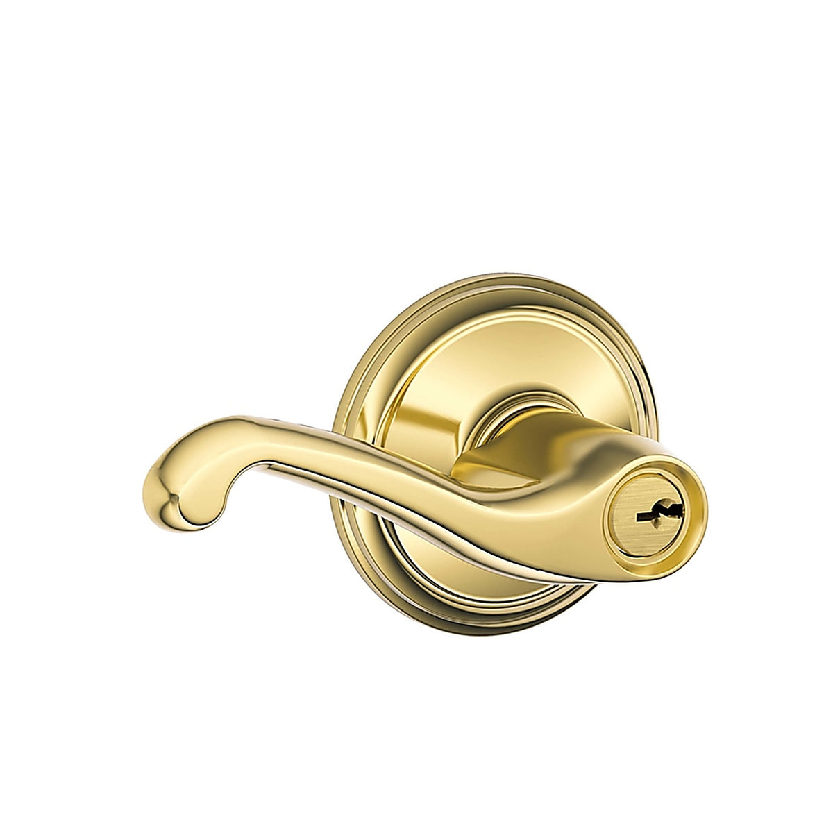 Schlage - F51FLA605KA4 - Flair Bright Brass Entry Lever Kd4 1-3/4 In.