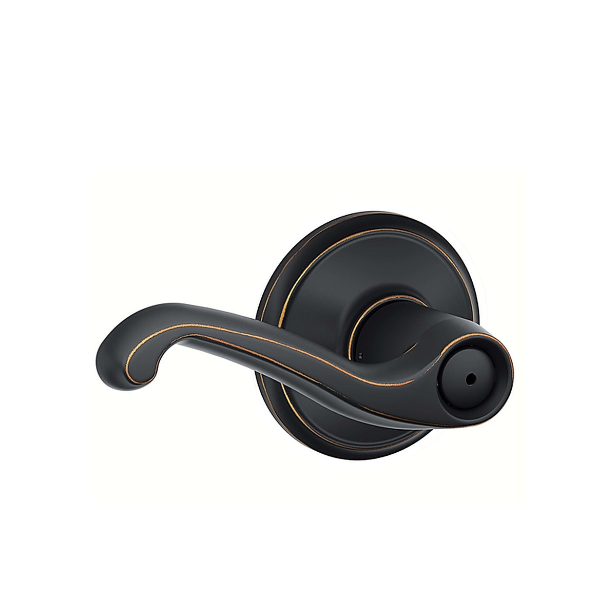 Schlage - F40FLA716 - Traditional Aged Bronze Privacy Lever Right or Left Handed