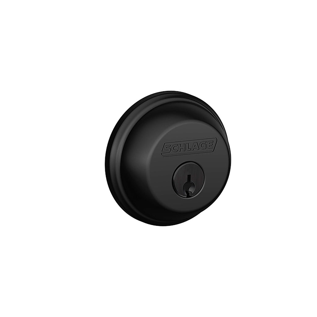 Schlage - B60N622K4 - B-Series Matte Black Brass Single Cylinder Deadbolt