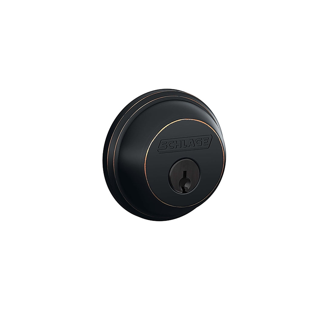 Schlage - B60N716K4 - B-Series Aged Bronze Brass Single Cylinder Deadbolt