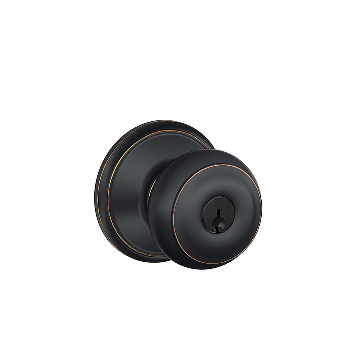 Schlage - F51GEO716 - Georgian Aged Bronze Entry Knobs 1-3/4 In.
