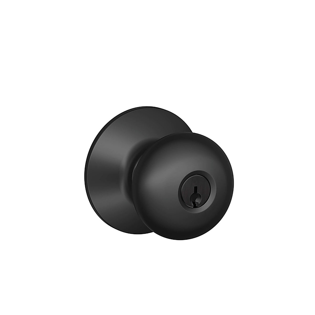 Schlage - F51PLY622K4 - Plymouth Matte Black Entry Door Knob Key: K4 1-3/4 In.