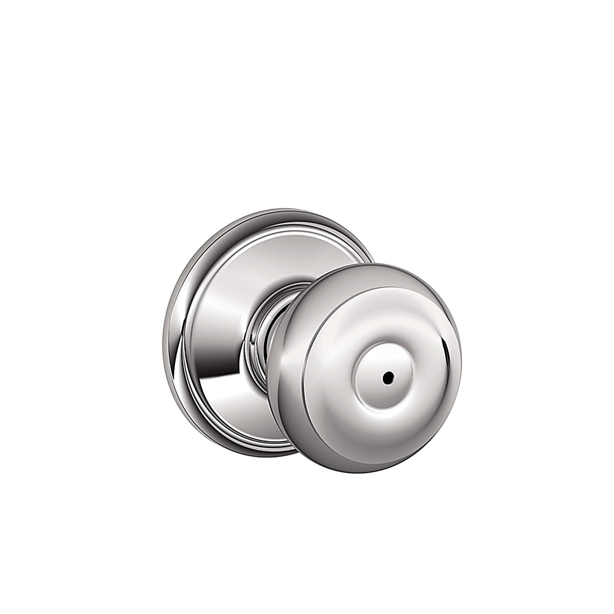 Schlage - F40GEO605X625 - Georgian Classic Bright Brass/Bright Chrome Privacy Knob Right or Left Handed