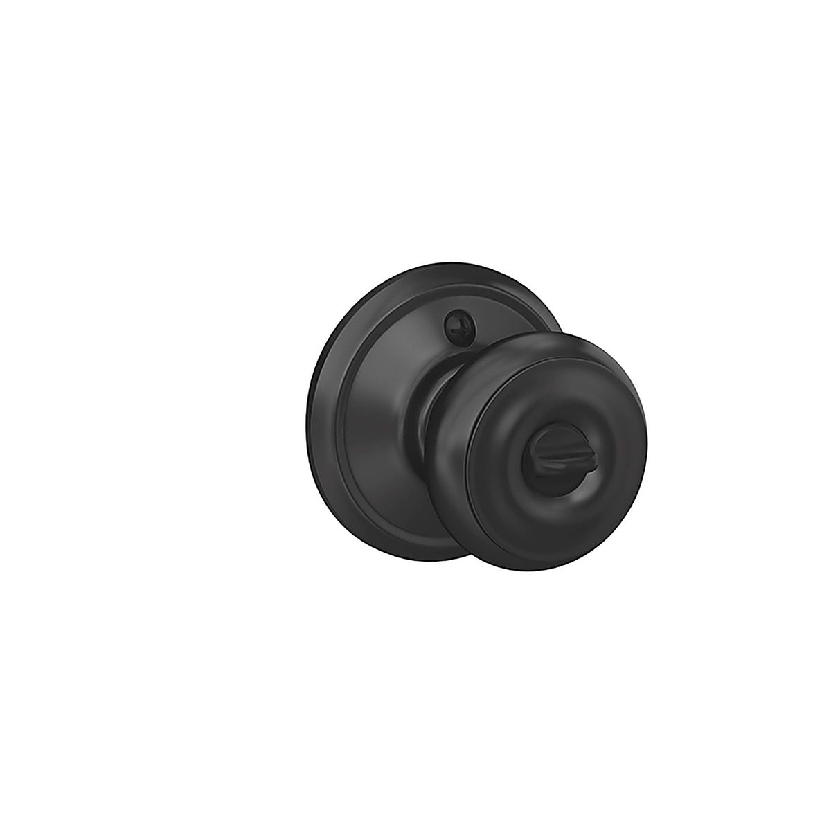 Schlage - F51AGEO622 - Georgian Matte Black Entry Knobs 1-3/4 In.