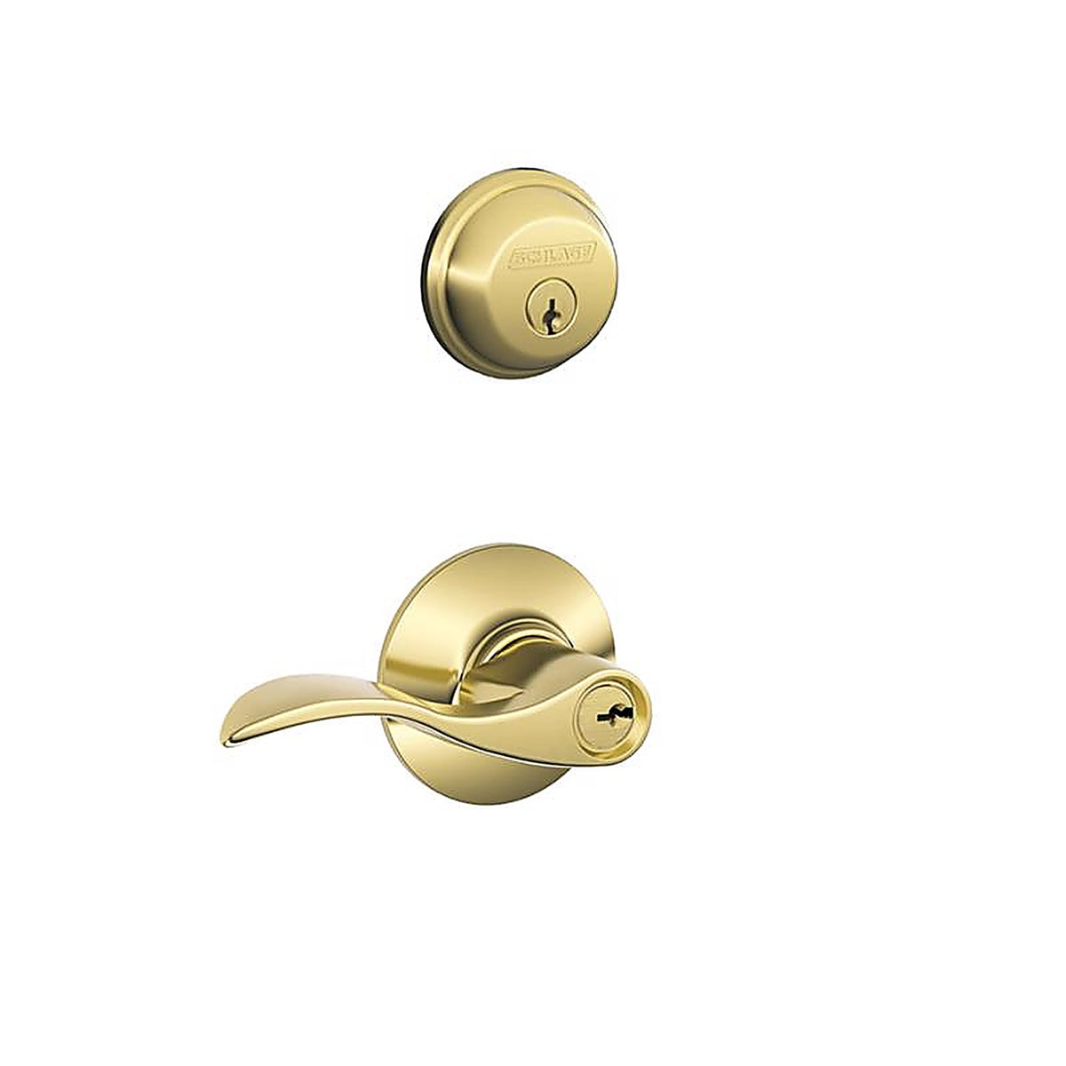 Schlage - FB50NVACC505605 - Accent Bright Brass Entry Lever 1-3/4 In.