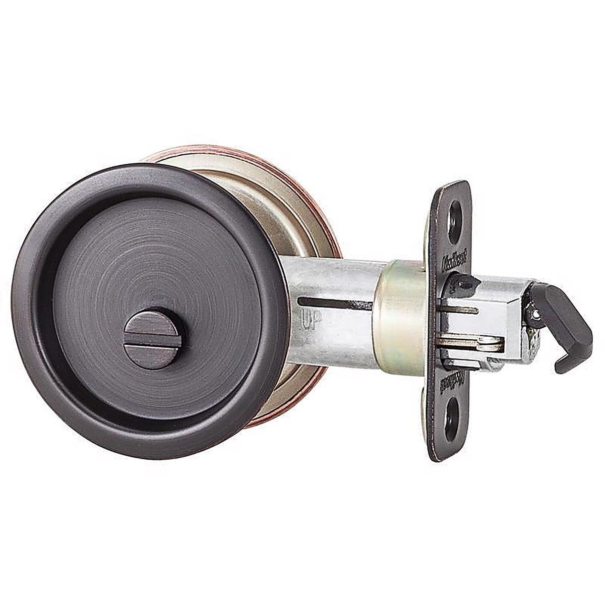 Kwikset - 93350-048 - Venetian Bronze Metal Indoor Round Bed/Bath Pocket Door Lock