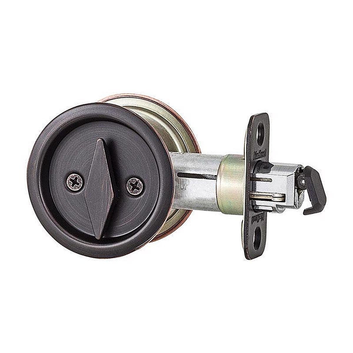 Kwikset - 93350-048 - Venetian Bronze Metal Indoor Round Bed/Bath Pocket Door Lock