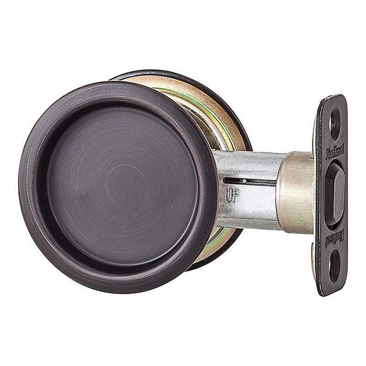 Kwikset - 93340-044 - Oil Rubbed Bronze Metal Indoor Round Pocket Door Lock