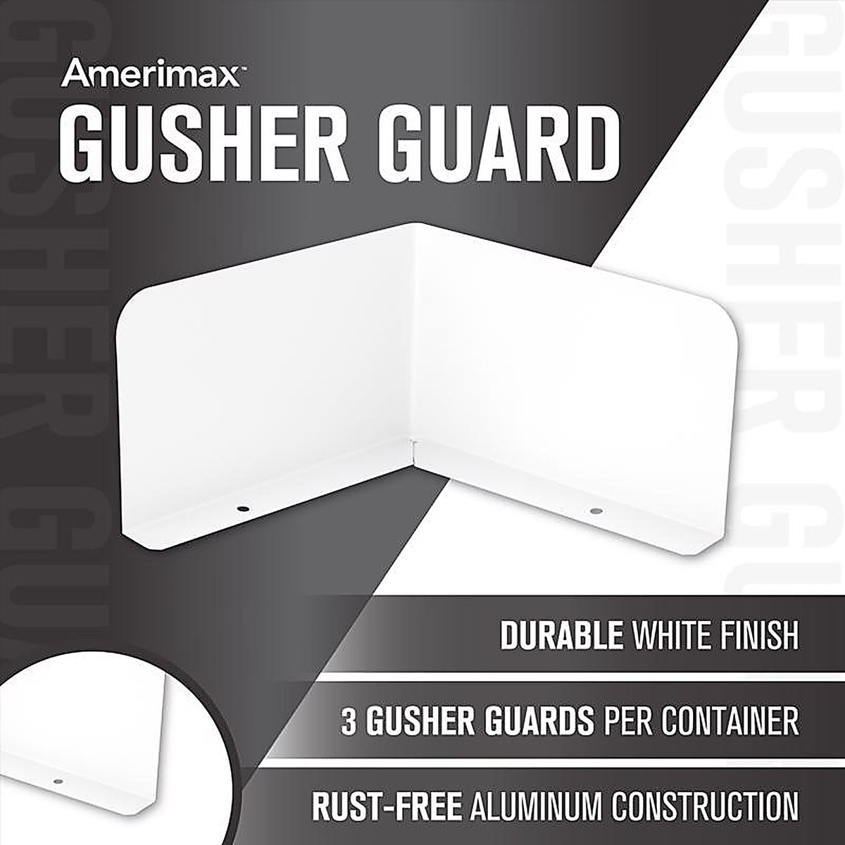 Amerimax - 25074HP - 3 In. H X 0.5 In. W X 9 In. L White Aluminum K Gusher Guard