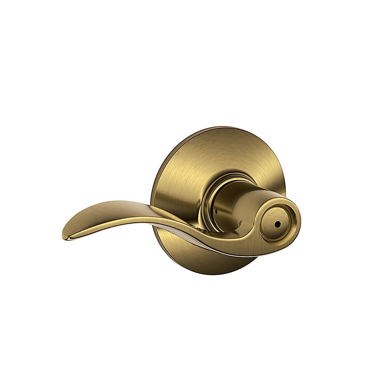 Schlage - F40ACC609 - Accent Antique Brass Privacy Lever Right or Left Handed