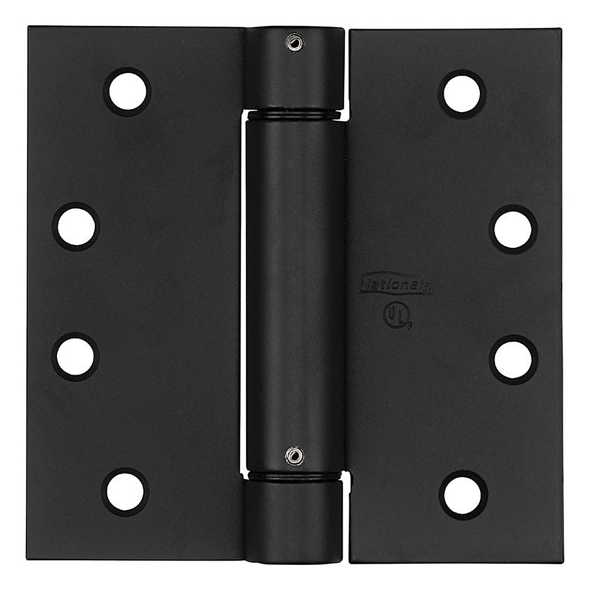 National Hardware N350-793 4 in. W x 4 in. L Oil Rubbed Bronze Black Steel Spring Hinge 1/Pack
