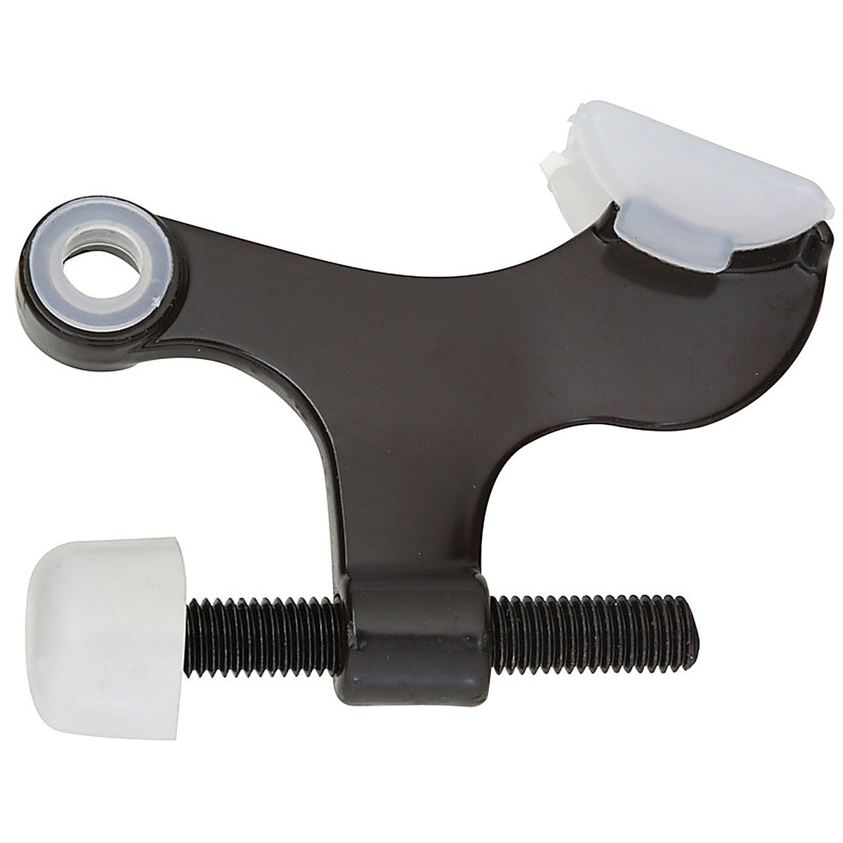 National Hardware N331-116 Steel Oil Rubbed Bronze Black/White Hinge Pin Door Stop Mounts to door hinge