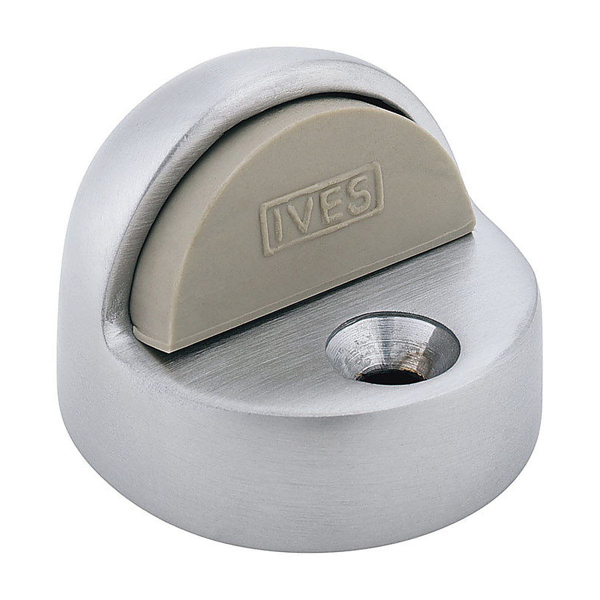 Ives - 438B26D - 1-3/4 In. W X 2 In. L Brass Satin Chrome Door Stop Mounts to Floor