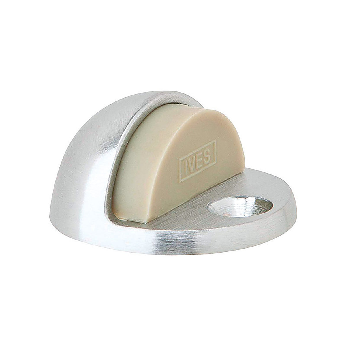 Ives - 436B26D - 1-3/4 In. W X 2 In. L Brass Satin Chrome Door Stop Mounts to Floor