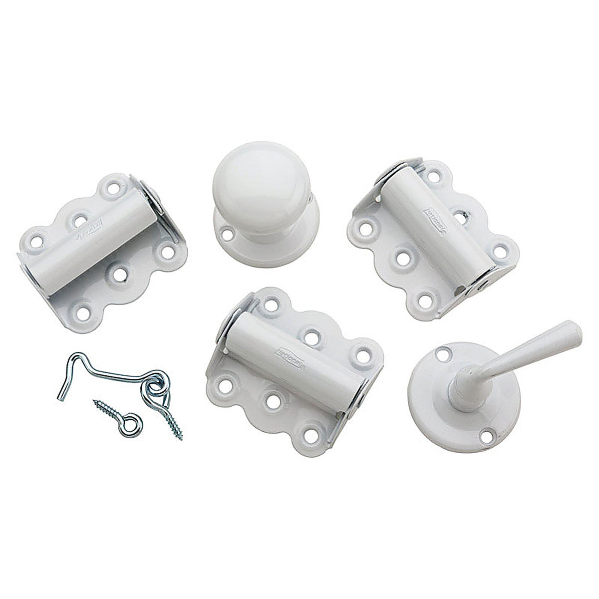 National Hardware - N100-019 - Silver/White Steel Screen/Storm Door Hardware Set 1 Pack