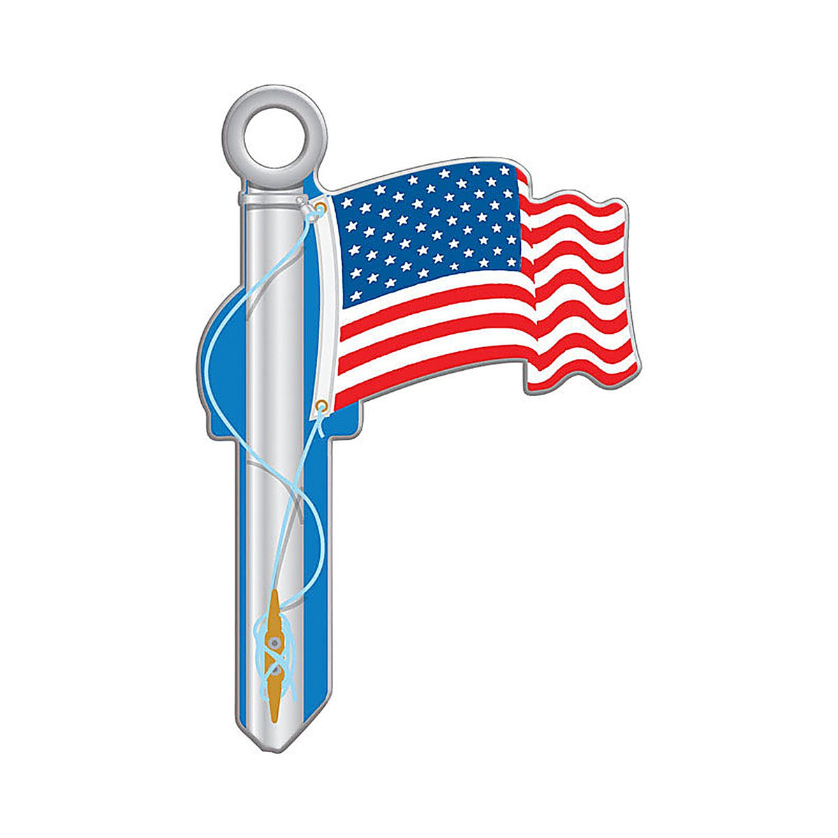 Lucky Line B101S American Flag House Key Blank Single sided For Schlage