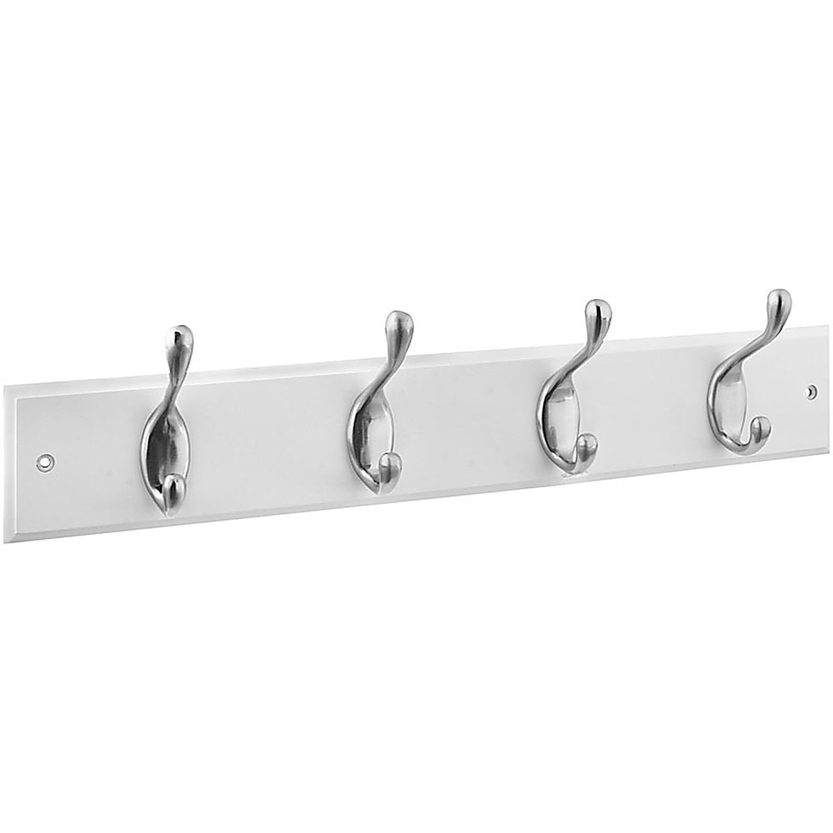 National Hardware - S827-147 - 18 In. L Satin Nickel Silver/White Wood Hook Rack 1 Pack