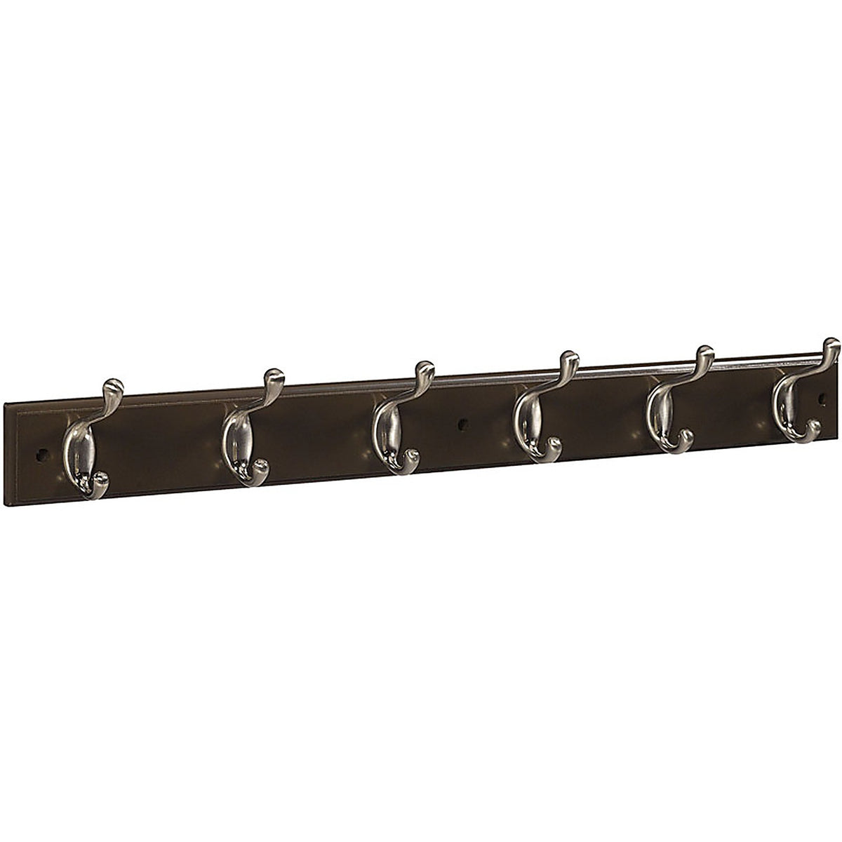 National Hardware - S827-113 - 27 In. L Satin Nickel Wood Hook Rack 1 Pack