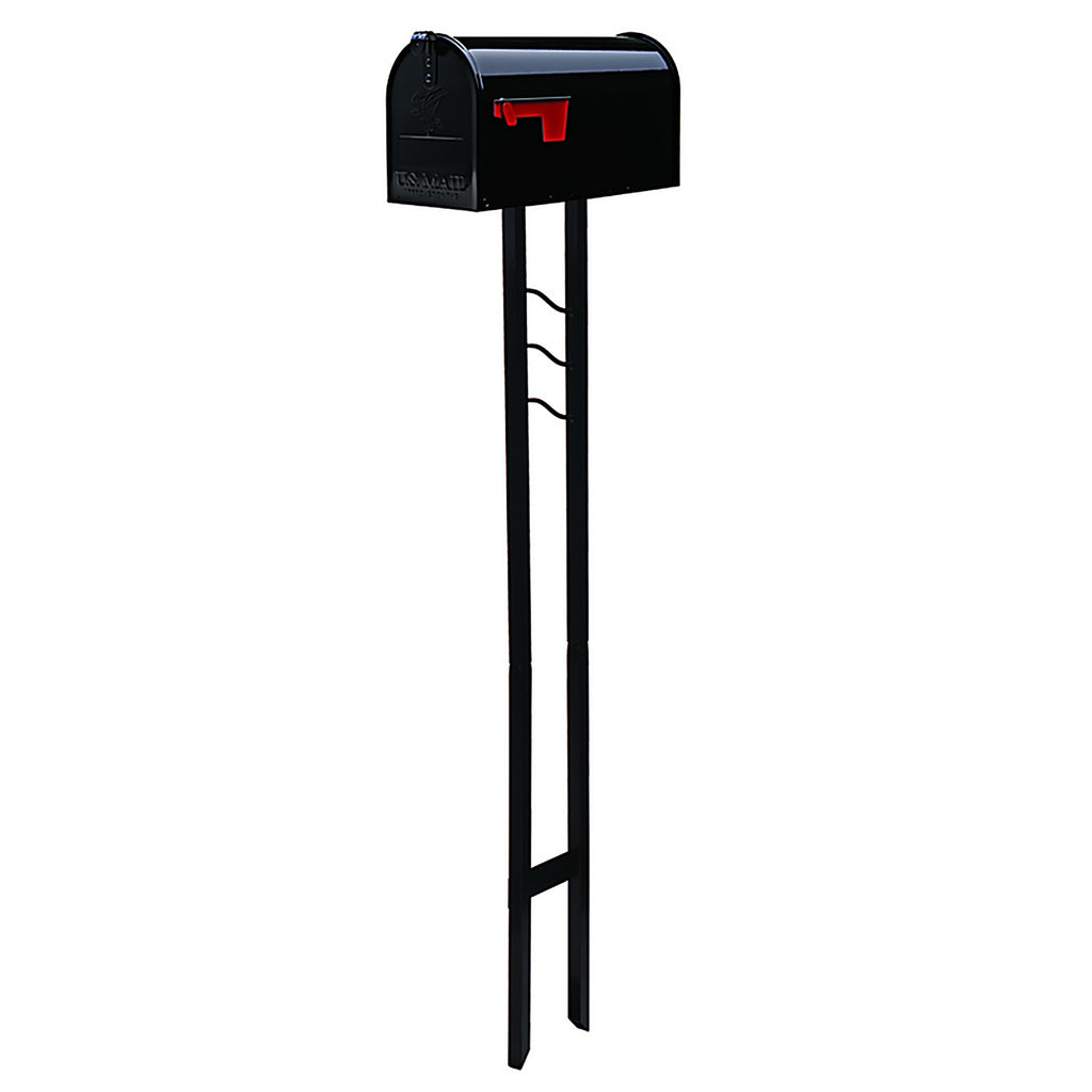 Gibraltar MC11KIT0B Mailbox-To-Go Classic Galvanized Steel Post Mount Black Mailbox