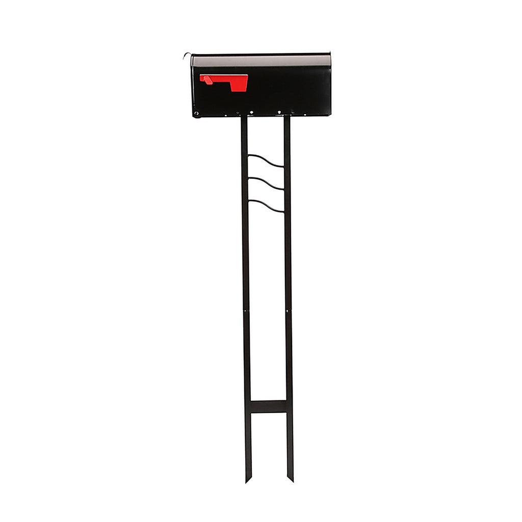Gibraltar MC11KIT0B Mailbox-To-Go Classic Galvanized Steel Post Mount Black Mailbox