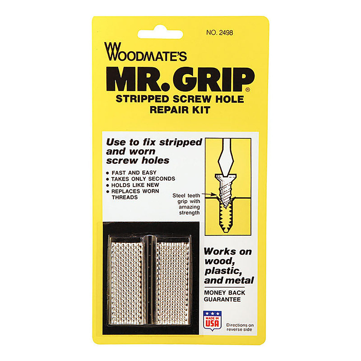 Woodmates - 2498 - Mr. Grip 3/4 In. D X 2 In. L Steel Round Head Screw Hole Repair Kit 1 Pack