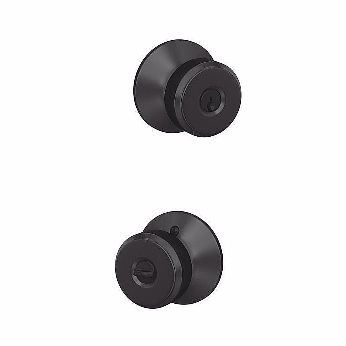 Schlage F51VBWE622 Bowery Matte Black Entry Knob ANSI Grade 1 1.75 in.