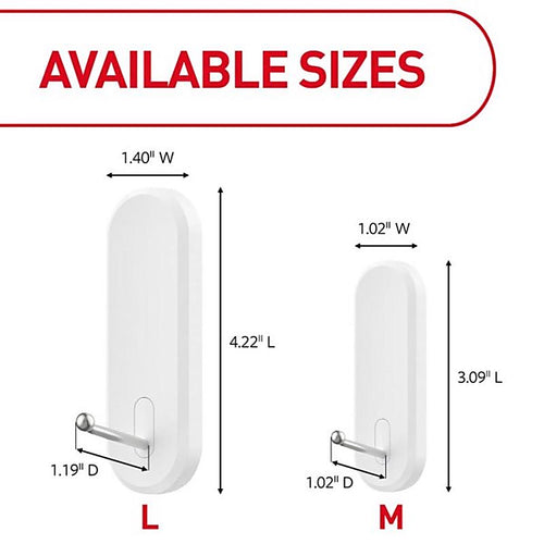 3M 17068-7ES Command Medium Plastic Hook 7/Pack