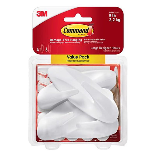 3M 17083-4ES Command Large Plastic Hook 4/Pack