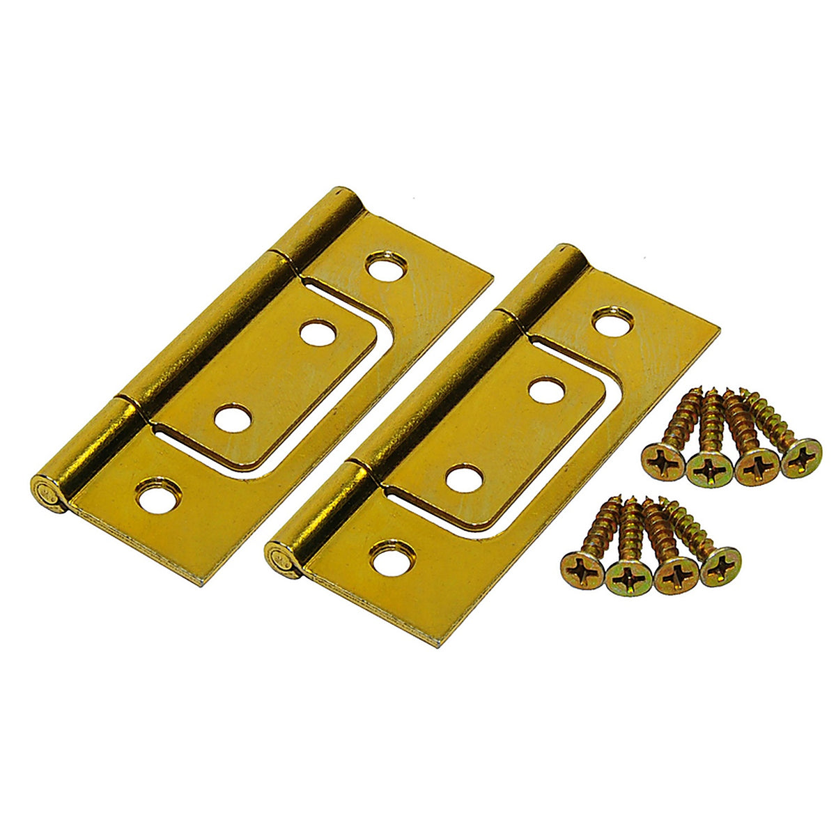 Johnson Hardware - 1823PPK2 - Brass-Plated Non-Mortise Hinge Set 2 Pack