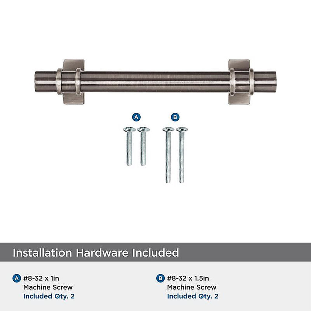 Amerock - BP36605GM - Davenport Transitional Bar Cabinet Pull 3-3/4 In. Gunmetal Gray 1 Pack
