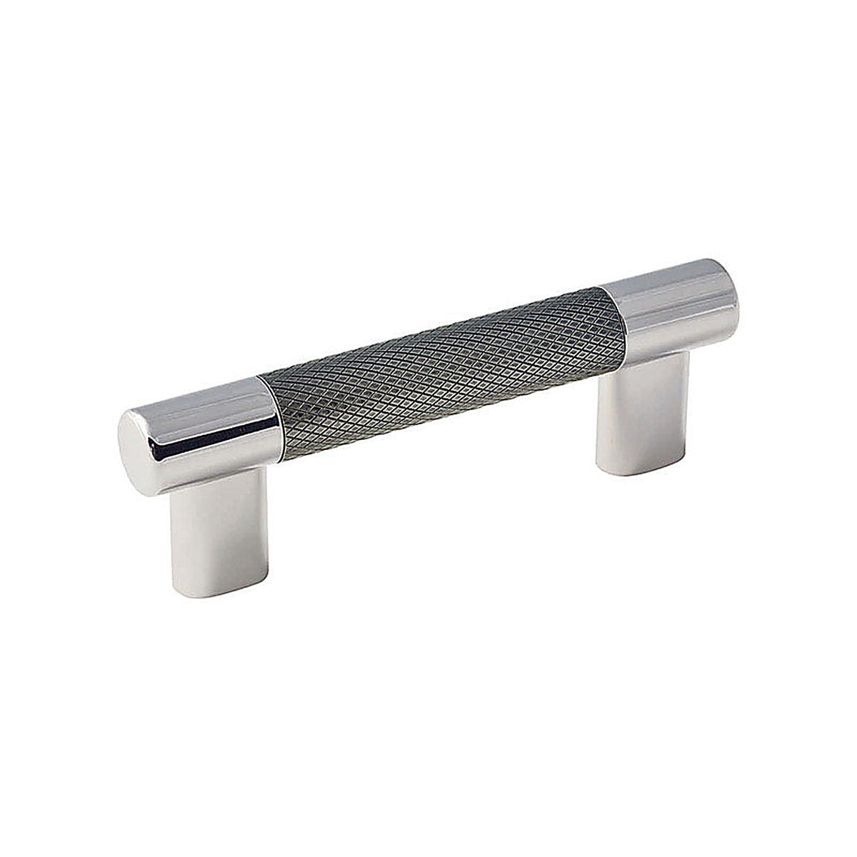 Amerock - BP36557PNGM - Esquire Contemporary Bar Cabinet Pull 3 In. & 3-3/4 In. Gunmetal/Polished Nickel Gray 1 Pack