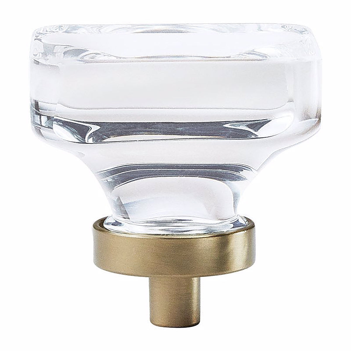 Amerock - BP36653CBBZ - Glacio Square Cabinet Knob 1-5/16 In. Clear/Champagne 1 Pack