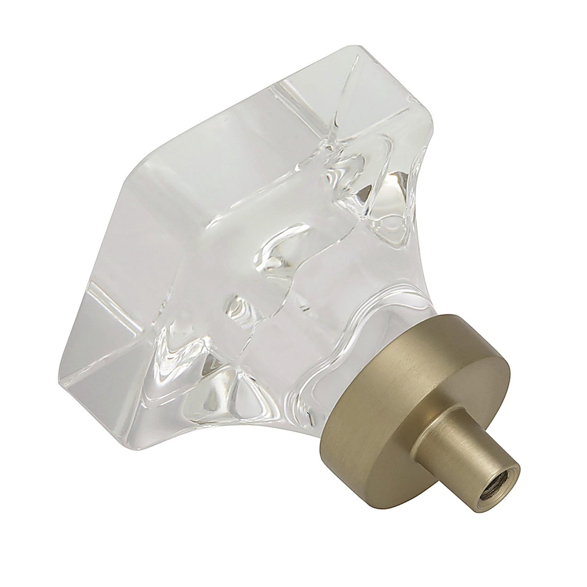 Amerock - BP36653CBBZ - Glacio Square Cabinet Knob 1-5/16 In. Clear/Champagne 1 Pack