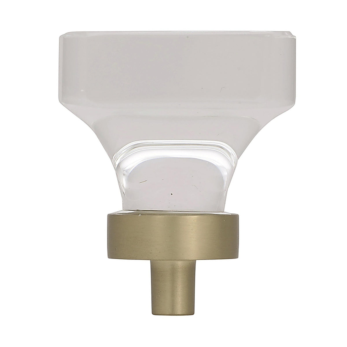 Amerock - BP36653CBBZ - Glacio Square Cabinet Knob 1-5/16 In. Clear/Champagne 1 Pack