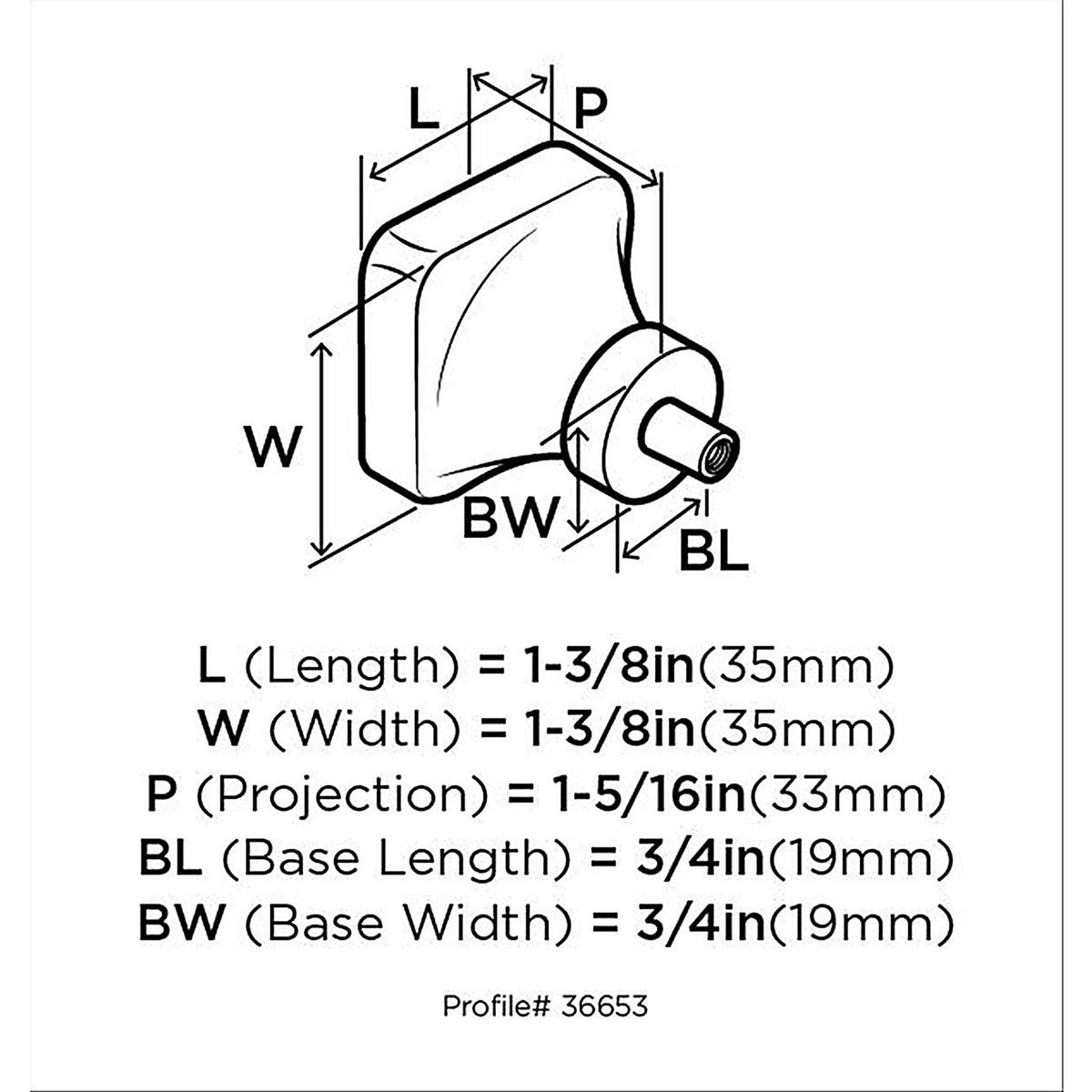 Amerock - BP36653CBBZ - Glacio Square Cabinet Knob 1-5/16 In. Clear/Champagne 1 Pack