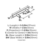 Amerock - BP19010CSG9 - Contemporary Bar Cabinet Pull 3 In. Sterling Nickel Silver 1 Pack