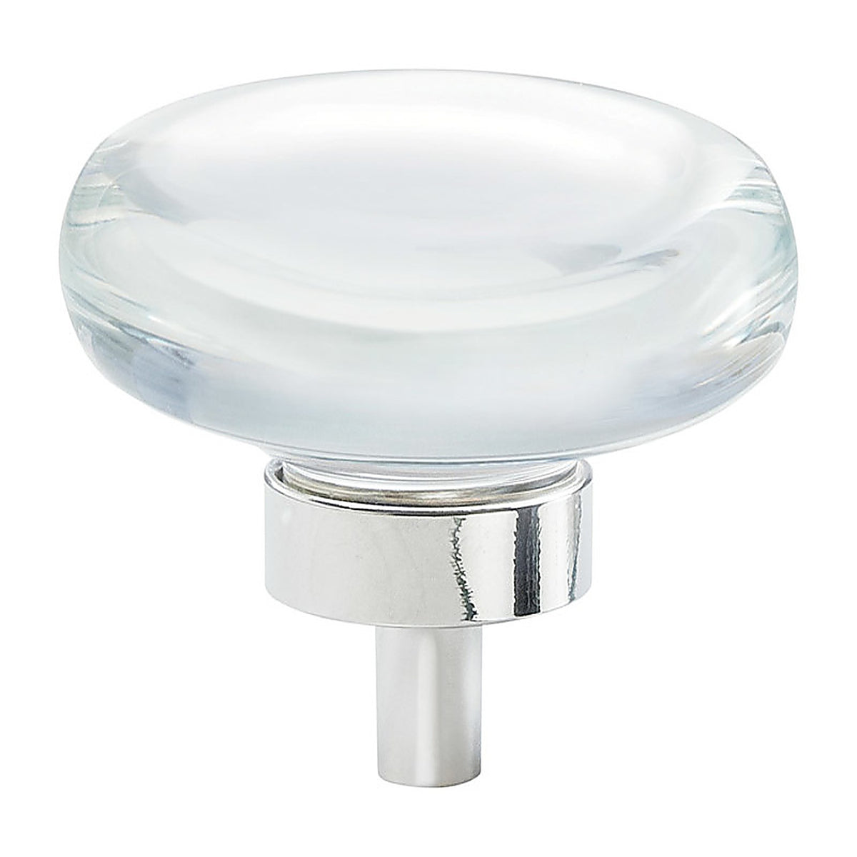 Amerock - BP36652CPN - Glacio Round Cabinet Knob 1-3/4 In. D 1 In. Clear/Polished Nickel 1 Pack